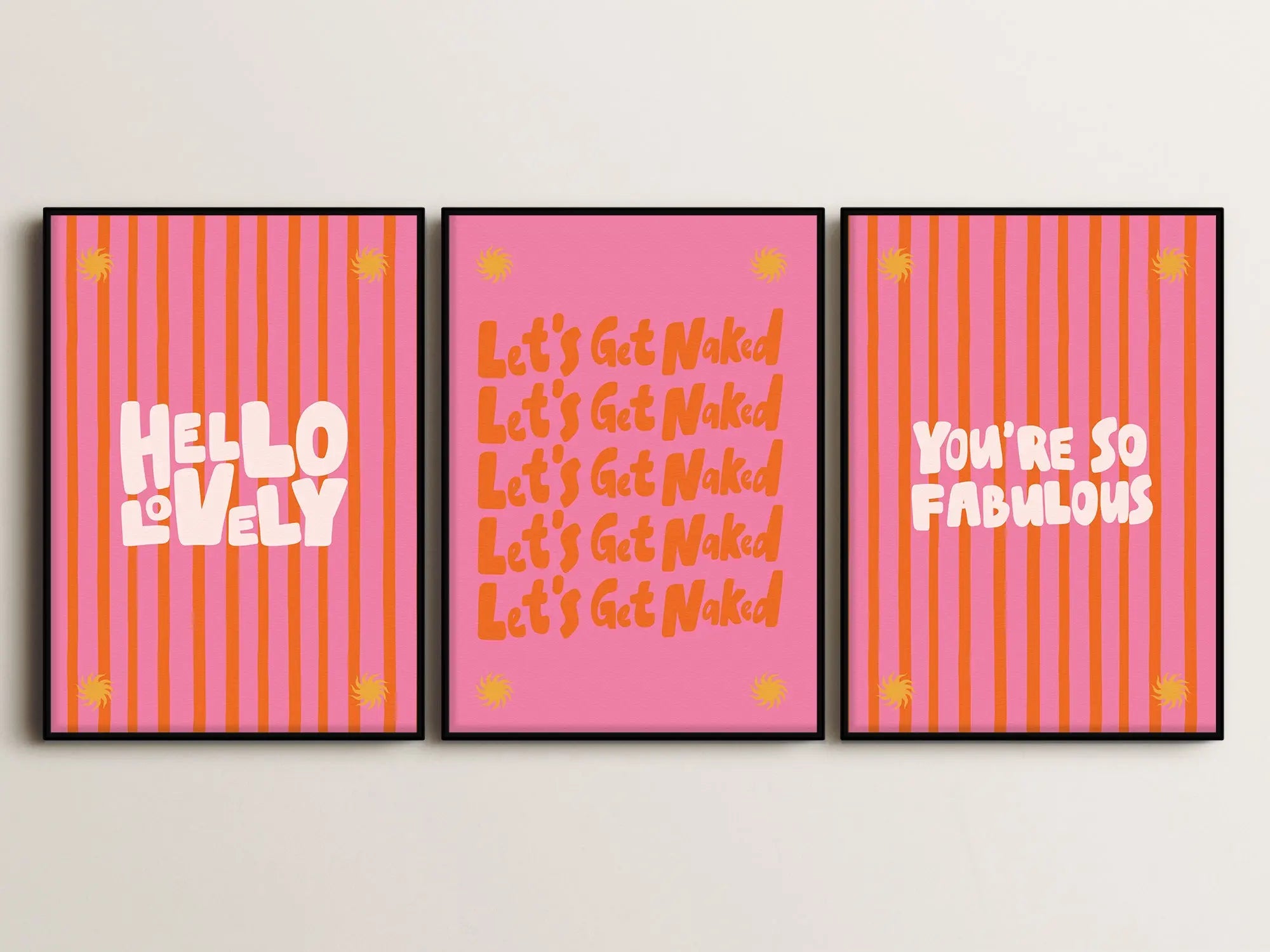 Lovely Serie (3 Poster) 50x70cm im Holzrahmen SET008 frame4u