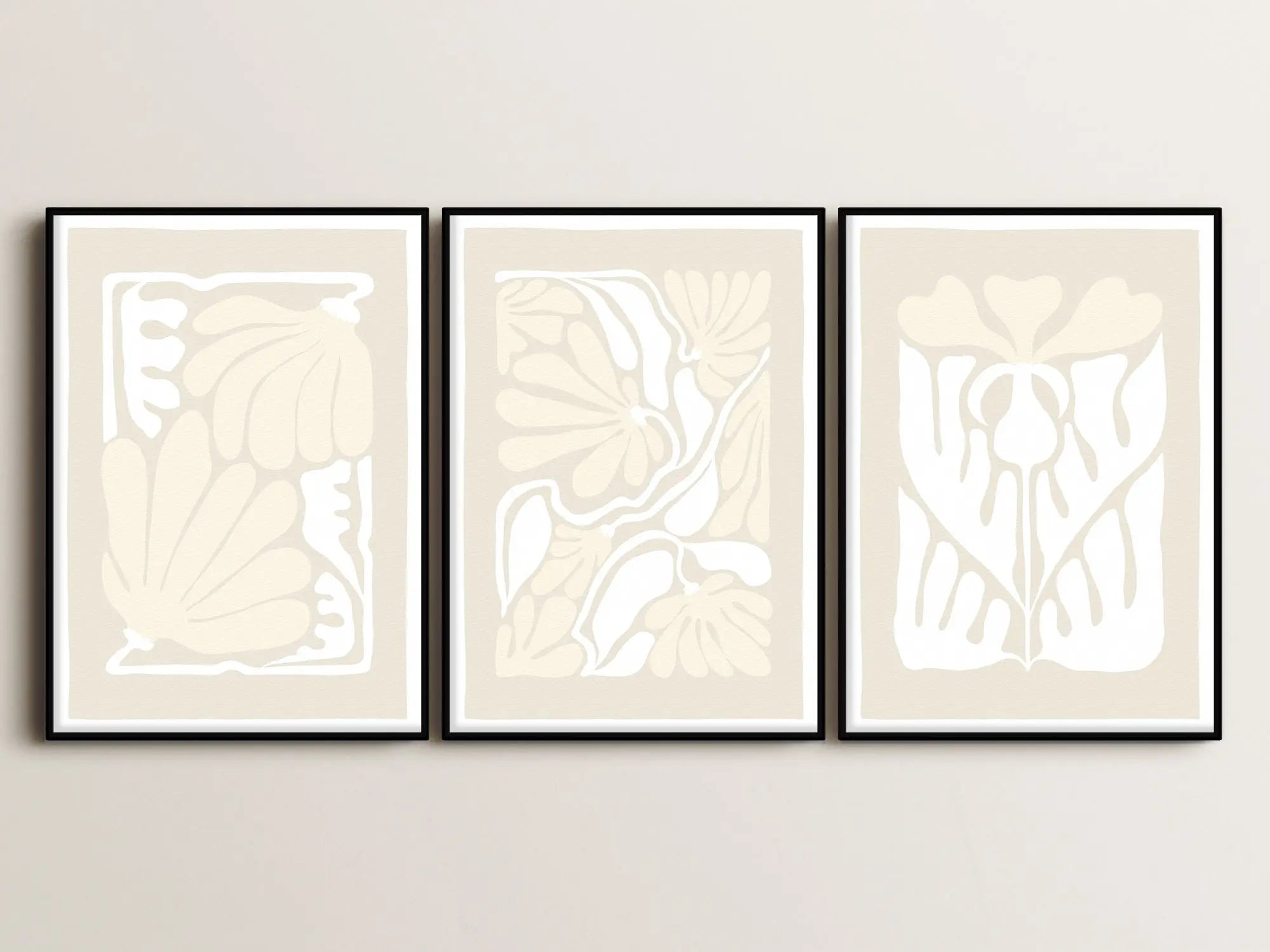 Calming Flowers Serie (3 Poster) 50x70cm im Holzrahmen SET005 frame4u