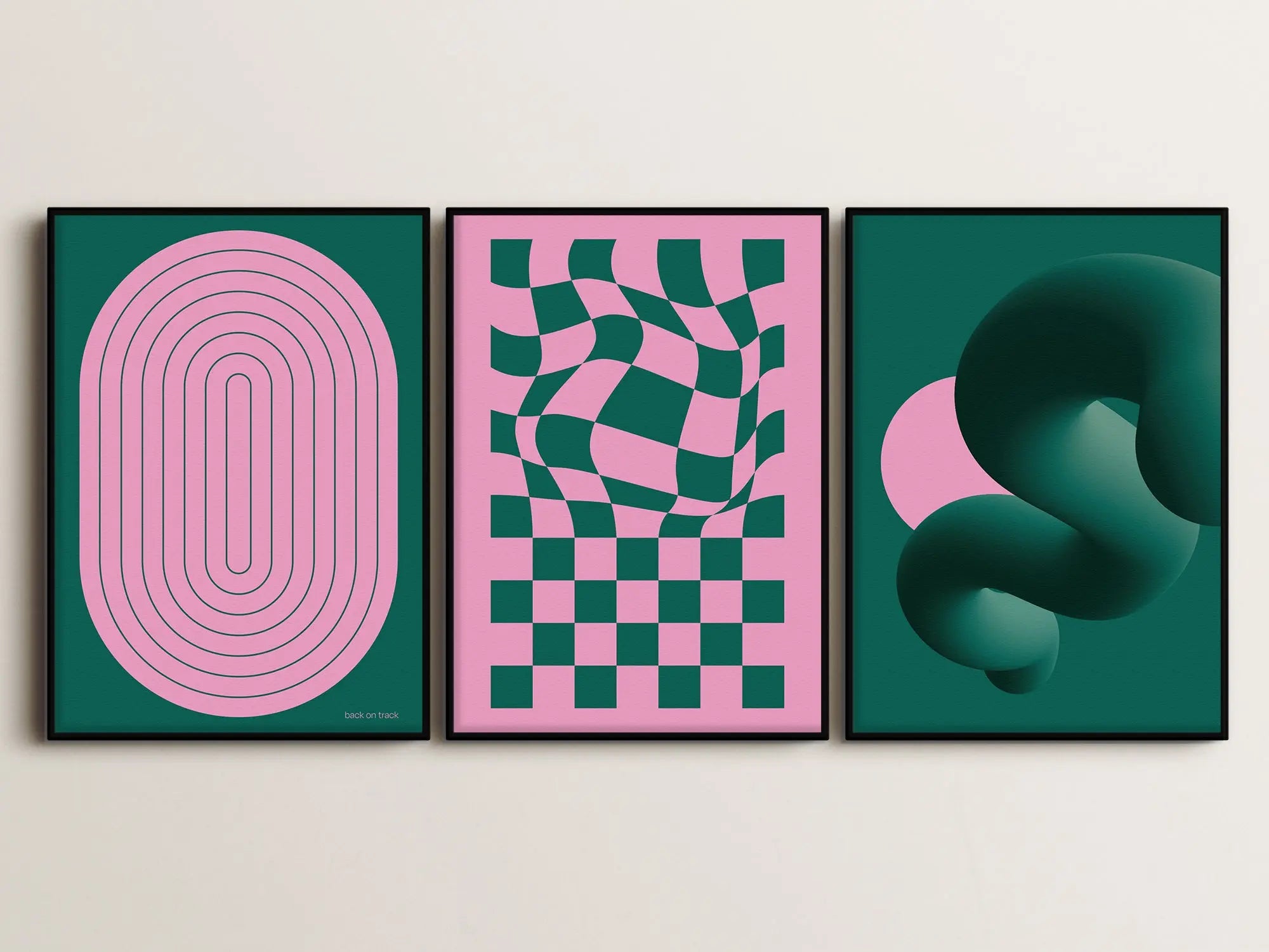 Abstrakt Serie (3 Poster) 50x70cm im Holzrahmen SET012 frame4u