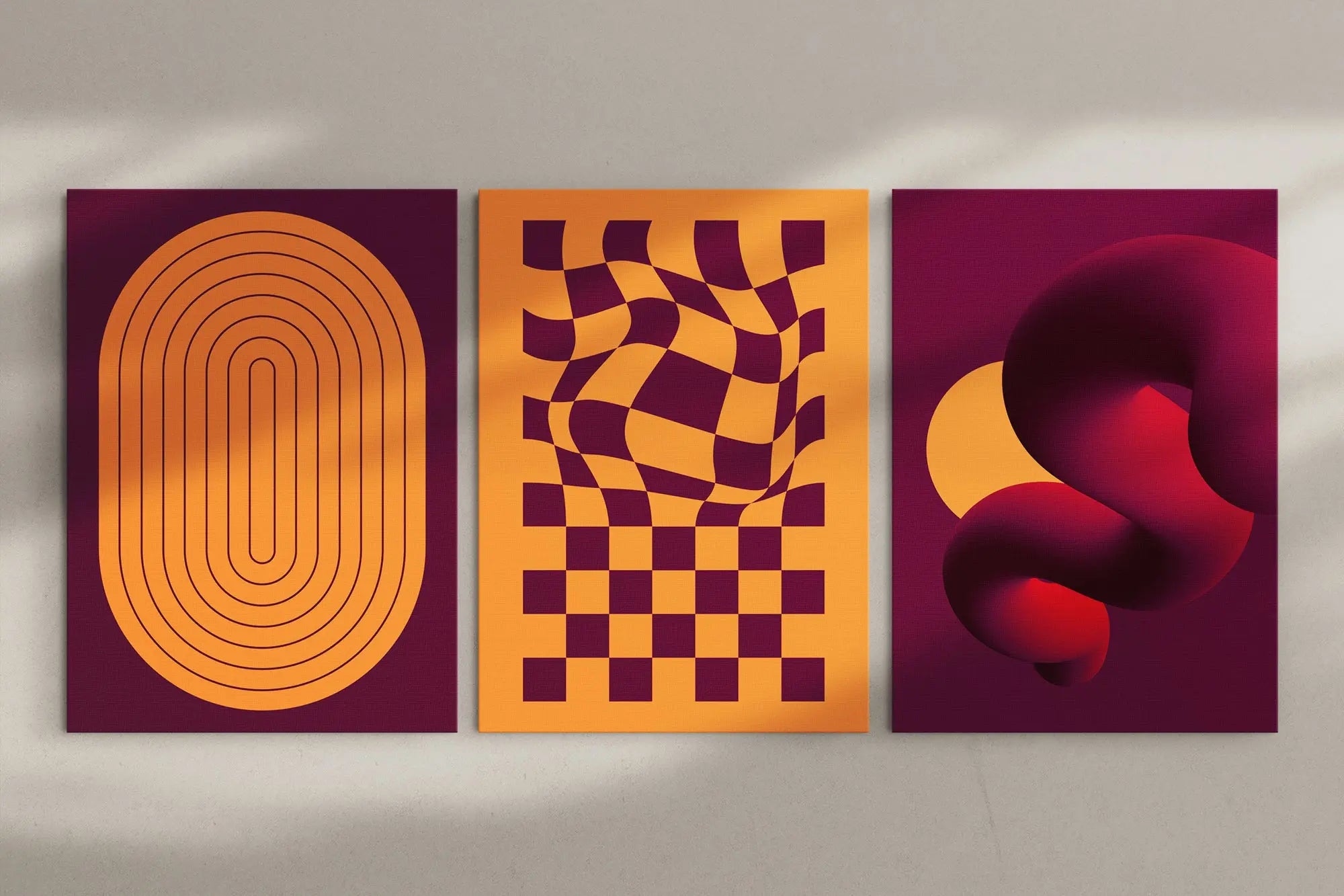 Abstrakt Serie (3 Poster) ohne Rahmen SET010-D frame4u